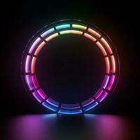 en levande 3d halvcirkel i neon färger mot en mörk bakgrund för social media posta storlek ai genererad foto