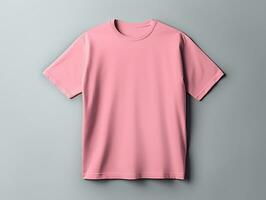rosa t-shirt attrapp med isolerat bakgrund ai generativ foto