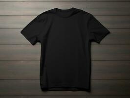 svart t-shirt attrapp med isolerat bakgrund ai generativ foto