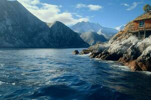 utforska de fantastisk, vild skönhet av norge lofoten öar i reine ai genererad foto