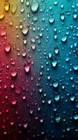 lutning blandad färger bakgrund Utsmyckad med delikat små regndroppar vertikal mobil tapet ai genererad foto