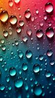 lutning blandad färger bakgrund Utsmyckad med delikat små regndroppar vertikal mobil tapet ai genererad foto
