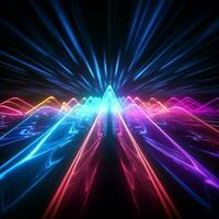 rgb neon lampor skapa ett ultraviolett spektrum laser visa för social media posta storlek ai genererad foto