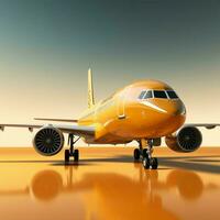 resa vibrafon flygplan på orange bakgrund förmedlar semester och utforskning symbolism för social media posta storlek ai genererad foto