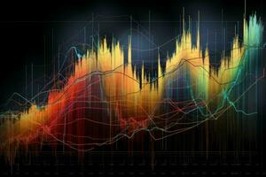 flyktig finansiell stock Diagram marknadsföra. generera ai foto