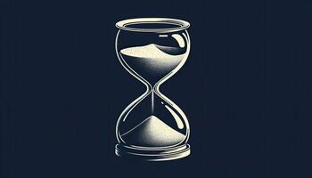 ett illustration av ett timglas symboliserar de flyktig natur av tid och de kontrasterande känslor av de vikt av depression och de hoppas den där kommer med tid. ai genererad foto