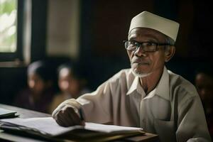 indonesiska manlig lärare ai generativ foto