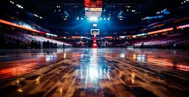 basketboll arena, stor sporter stadion - ai genererad bild foto