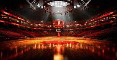 basketboll arena, stor sporter stadion - ai genererad bild foto