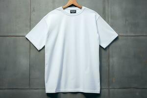 vit skjorta attrapp begrepp med enkel Kläder ai generativ foto