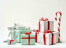 jul ornament med gåvor och kopia Plats ai generativ foto