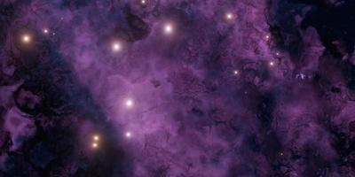 lila och mörk nebulosa med ljusa stjärnor foto