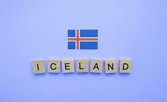 december 1, oberoende dag i Island, flagga av Island, minimalistisk baner med trä- brev foto