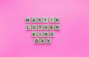 januari 16, Martin luther kung dag, mlk dag, minimalistisk baner med de inskrift i trä- brev foto