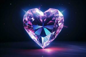 fascinerande diamant hjärta pärla bakgrund. generera ai foto