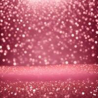 rosa glitter bakgrund med bokeh defocused lampor foto