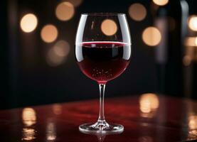 Foto av de glas med röd vin ai generativ