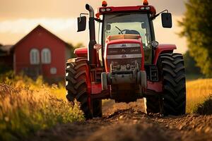 traktor i lantbruk traktor för jordbruk foto