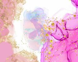 pastellrosa elegant alkoholbläckdesign med guldglitter foto
