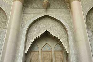 arkitektonisk detalj av en moské byggnad. bakgrund. ai generativ proffs Foto