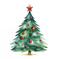 vattenfärg illustration av en jul träd. isolerat ClipArt på vit bakgrund foto