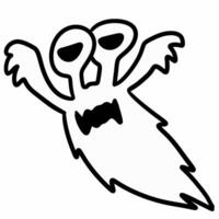 spöke tecknad serie på vit bakgrund foto