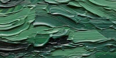 generativ ai, grön impasto abstrakt målning, texturerad Färg bakgrund foto