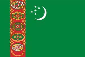 de officiell nuvarande flagga av turkmenistan. stat flagga av turkmenistan. illustration. foto