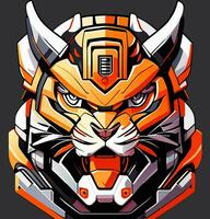 illustration av tiger maskot esport design foto