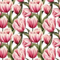 vattenfärg sömlös mönster av rosa tulpaner. bakgrund, tyg, förpackning, födelsedag, bröllop skriva ut foto