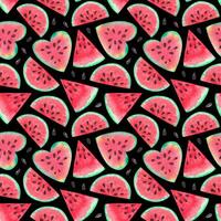 vattenmelon vattenfärg sömlös mönster. sommar saftig skriva ut foto