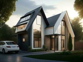 lyx duplex- hus design - ai generativ foto