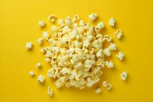 topp se Foto av spridd popcorn minimalism. hög kvalitet. ai generativ