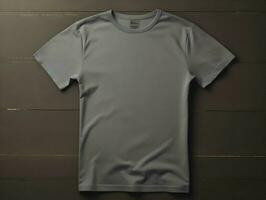 grå t-shirt mockup. hög kvalitet. ai generativ foto
