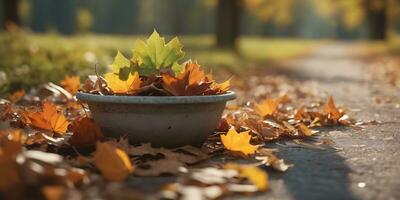 höst säsong leafs växt scen ai genererad foto