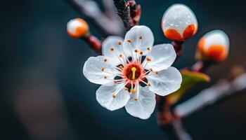 blomma skönhet i en lugn utomhus- miljö ai genererad foto