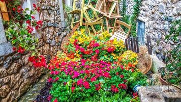 blomsterfestival i girona temps de flors, spanien. 2018 foto