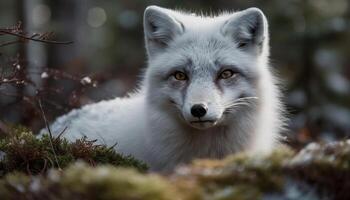 vild djur i vinter- landskap vaksam och lugn genererad förbi ai foto