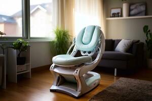 bild modern dental stol i de interiör av de rum. tandvård massage stol generativ ai foto