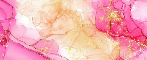 pastellrosa elegant alkoholbläckdesign med guldglitter foto
