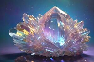 ängel aura kvarts, kristall ädelsten, kristall diamant, kvarts diamant, ängel aura kvarts sten, ai generativ foto