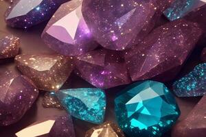 kristall diamant bakgrund, kristall ädelsten bakgrund, kristall diamant tapet, kristall diamant textur, ai generativ foto