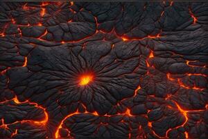 lava textur bakgrund, lysande lava textur bakgrund, magma flöde, lava flöde, knäckt lava, ai generativ foto