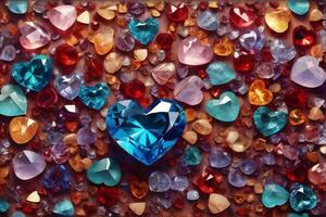 kristall hjärta ädelsten bakgrund, hjärta ädelsten bakgrund, kristall hjärta, kristall hjärta bakgrund, ai generativ foto