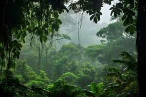 skön frodig regnskogar i central amerika. generativ ai foto