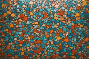 mosaik- textur bakgrund, färgrik mosaik- textur bakgrund, mosaik- tapet, mosaik- bakgrund, ai generativ foto