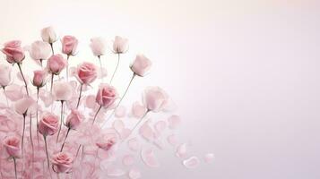 design romantisk blomma bakgrund minimalistisk ai genererad foto