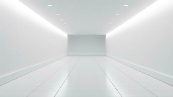 ljus tömma produkt korridor bakgrund ai genererad foto