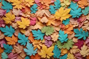 pastell färgrik löv bakgrund, pastell löv bakgrund, löv bakgrund, löv tapet, ai generativ foto