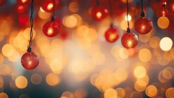 festlig bokeh fotografi magi av jul lampor, ai generativ foto
